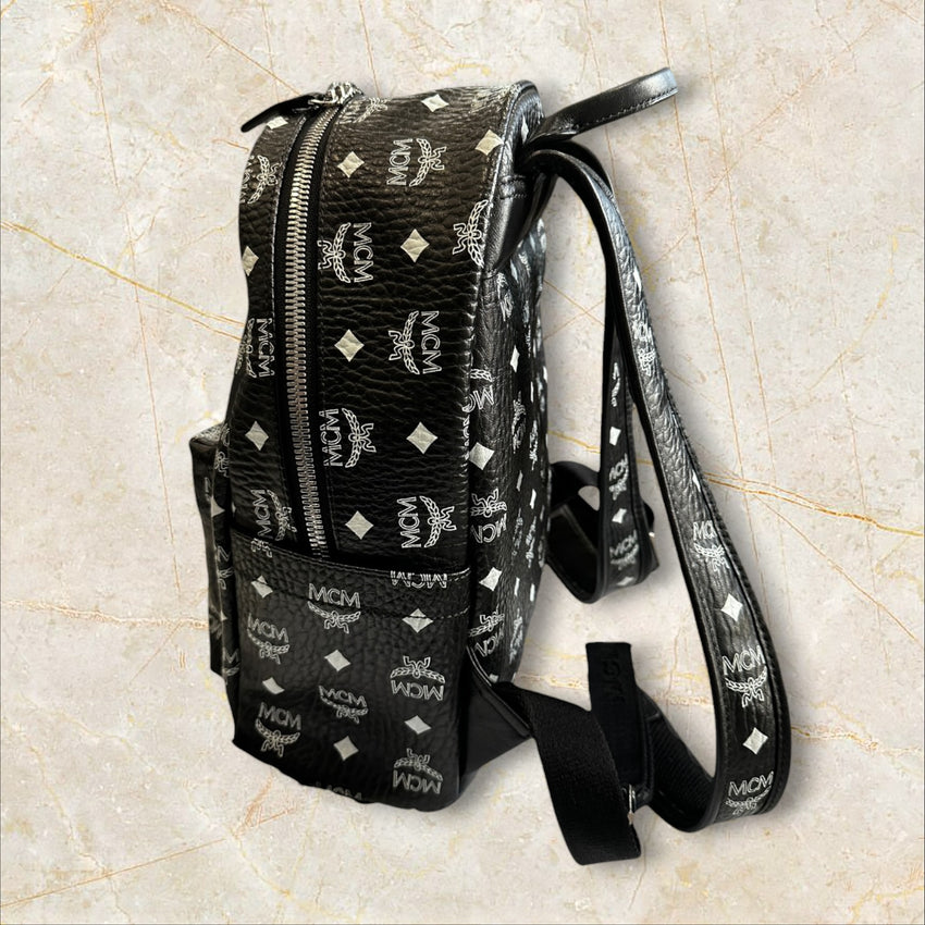 MCM Black Monogramm Unisex Rucksack