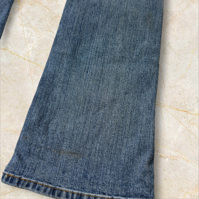 Y2K China Style Mid Waist Flared Jeans Size S / 36