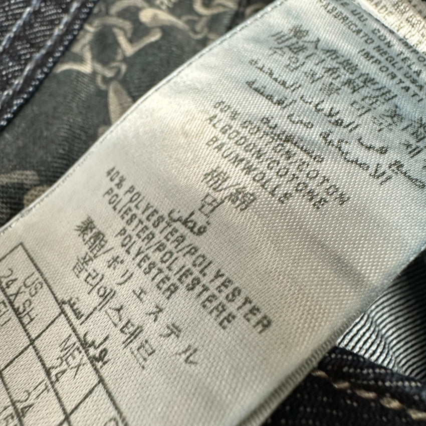 Guess Premium Vintage Damen Flared Jeans — Dark Raw Denim Low Waist Size 34 / XS