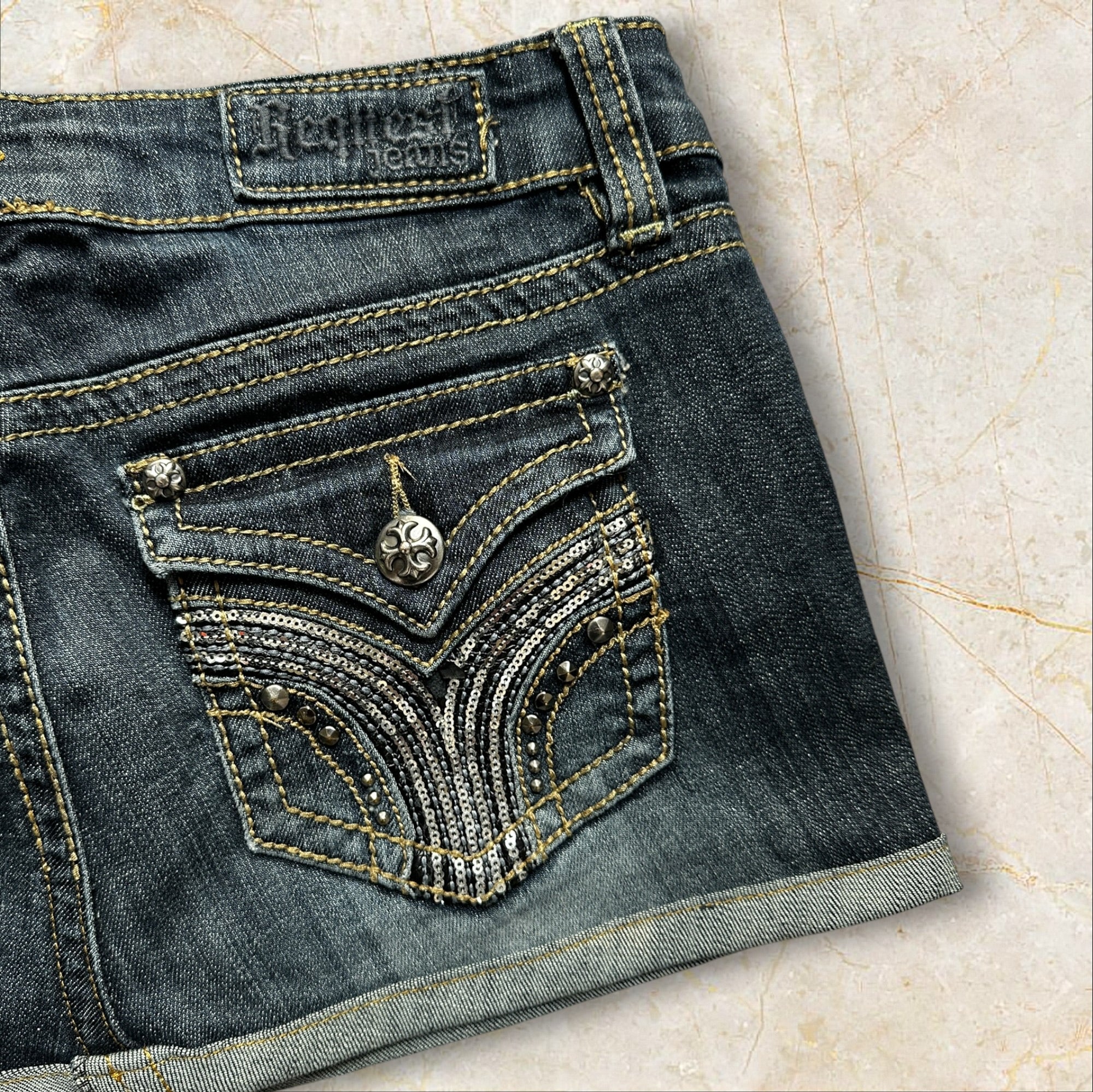 Y2K Damen Mini Denim Skirt — Size 40 / L