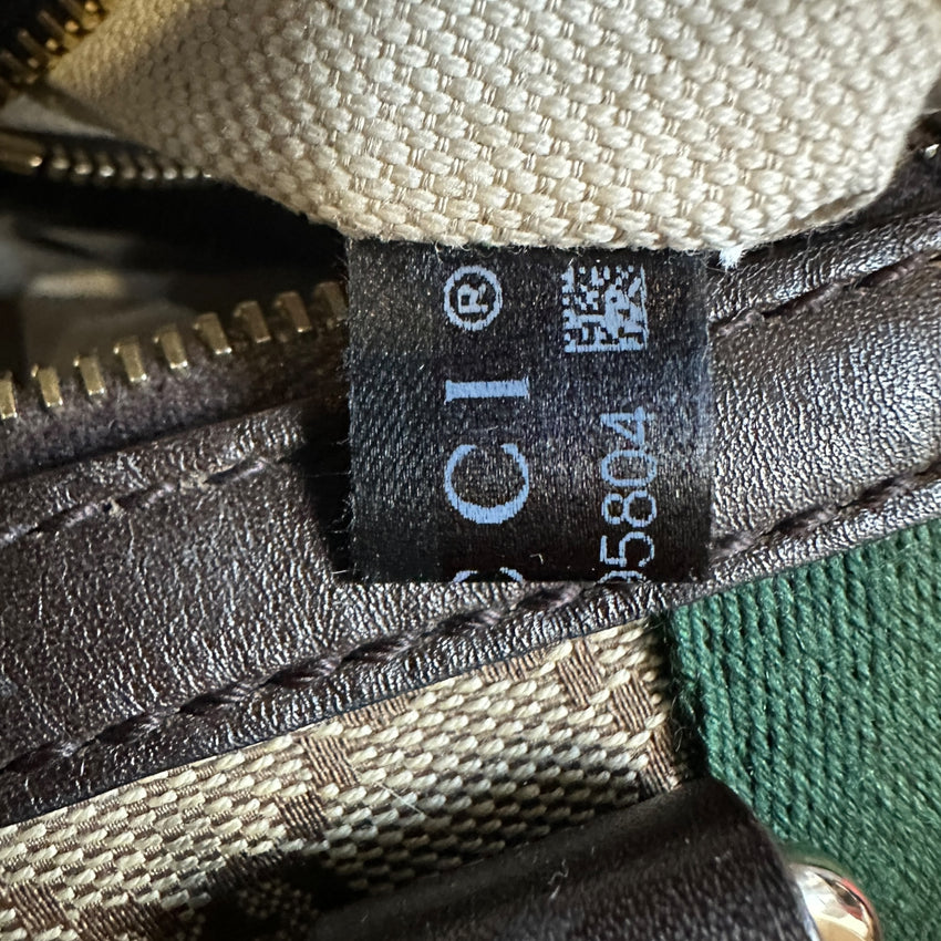 Gucci Vintage Web „Boston Bag“ Handtasche — GG Monogramm