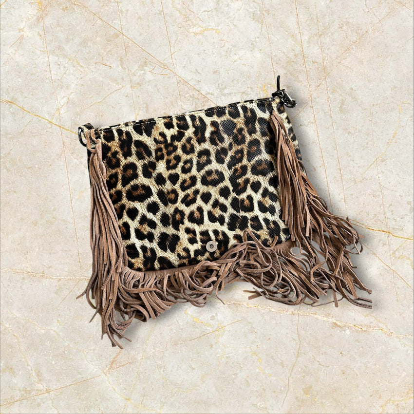 Y2K Style Leo Fringe Schultertasche