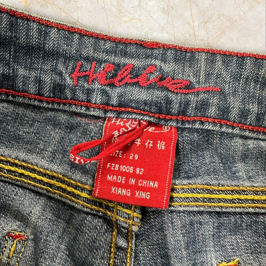 Y2K China Style Mid Waist Flared Jeans Size S / 36