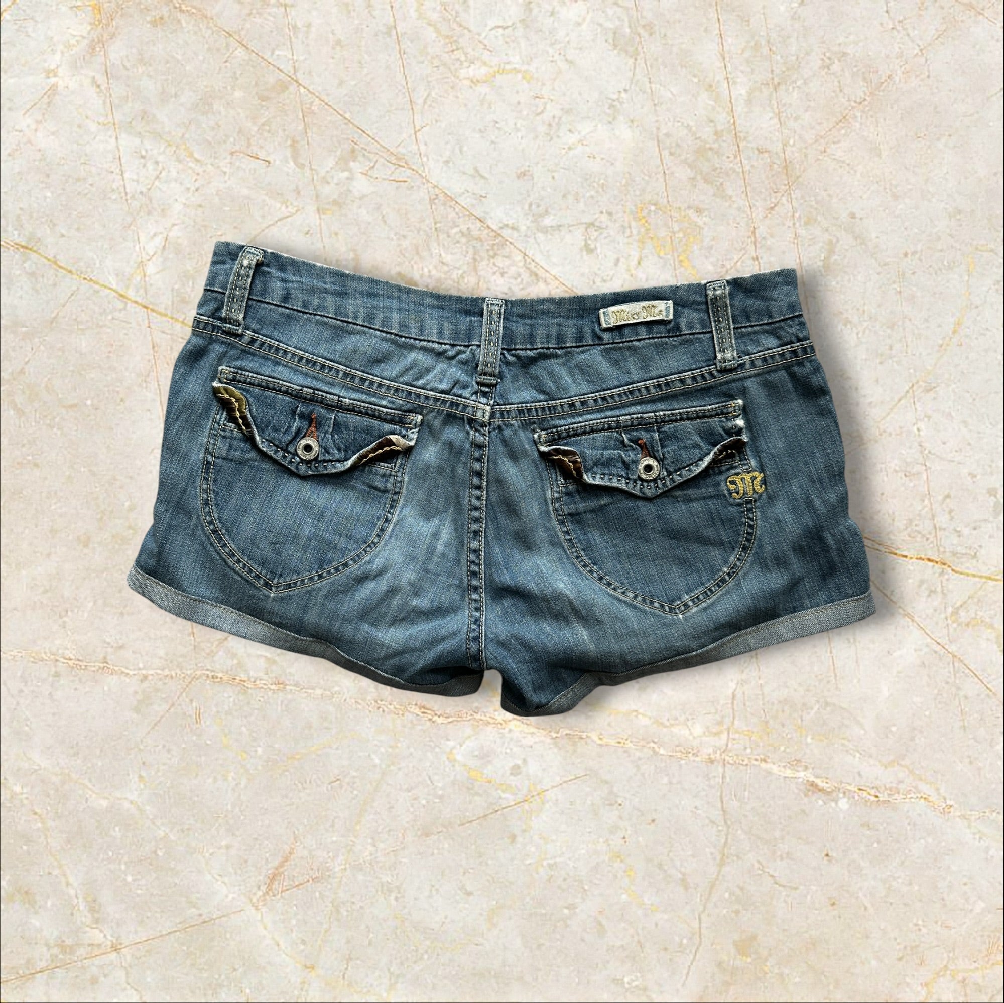 Y2K Miss Me Damen Denim Shorts Low Waist — Size 42 / XL