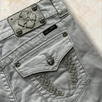 Y2K Miss Me Damen Capri Jeans White — Size 40 / L