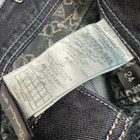 Guess Premium Vintage Damen Flared Jeans — Dark Raw Denim Low Waist Size 34 / XS