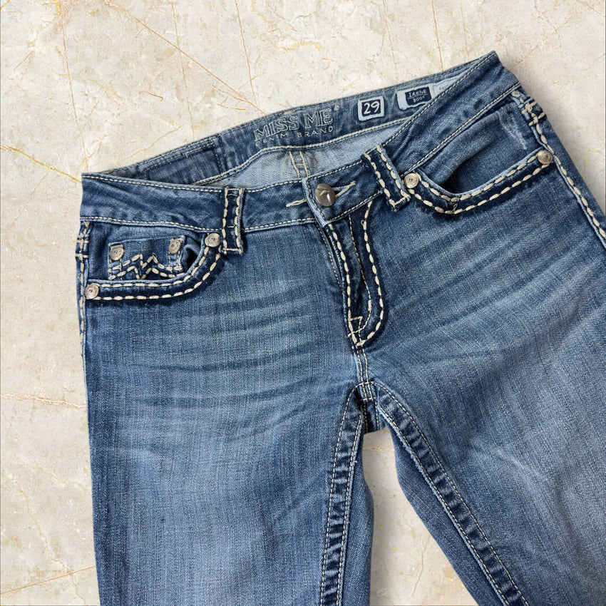Y2K Miss Me Low Waist Flared Bootcut Jeans Damen Size 38 / M