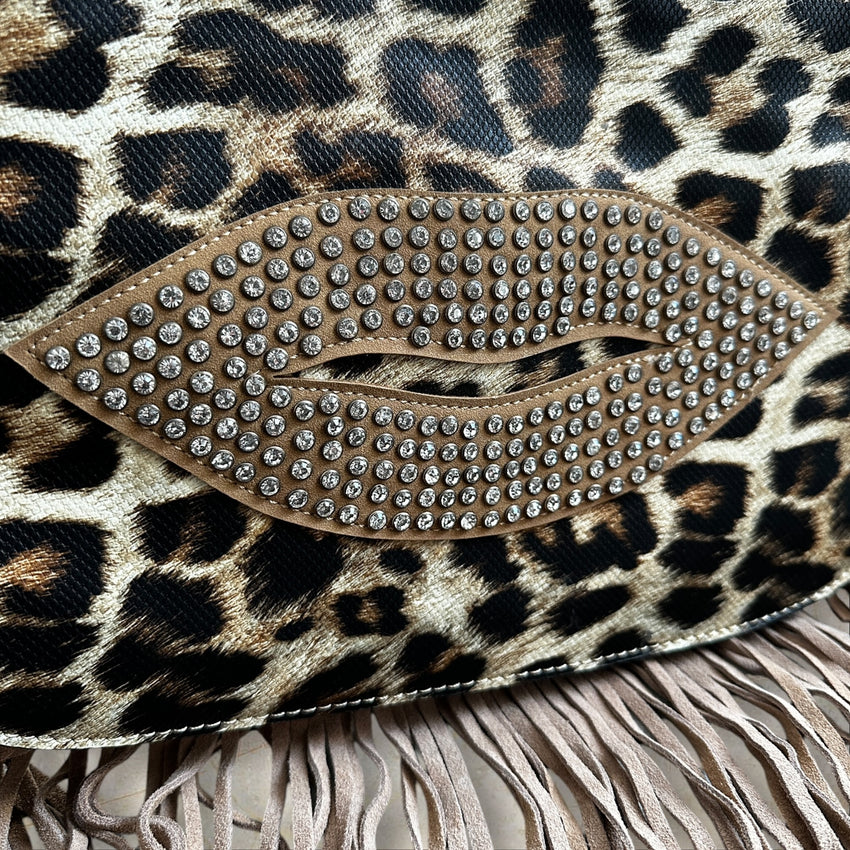 Y2K Style Leo Fringe Schultertasche