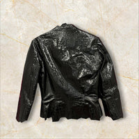 Vintage Thierry Mugler Lederjacke – 90s Croc Effect (Size M)