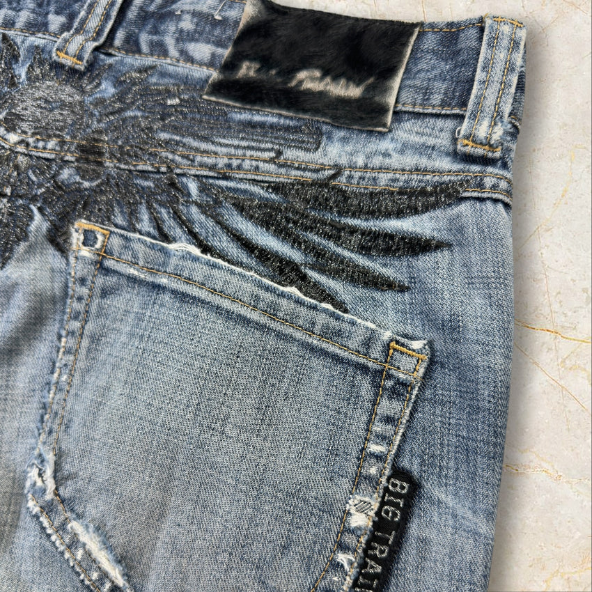 Y2K Big Train Japan Style Herren Straight Jeans Size 36 / XS