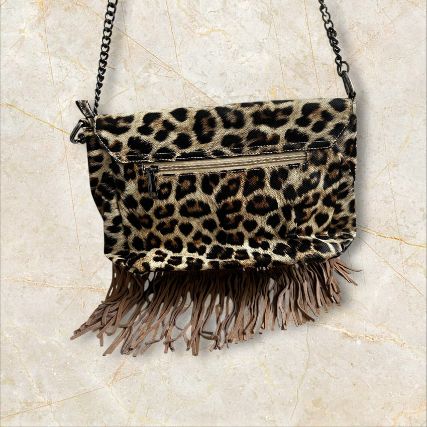 Y2K Style Leo Fringe Schultertasche