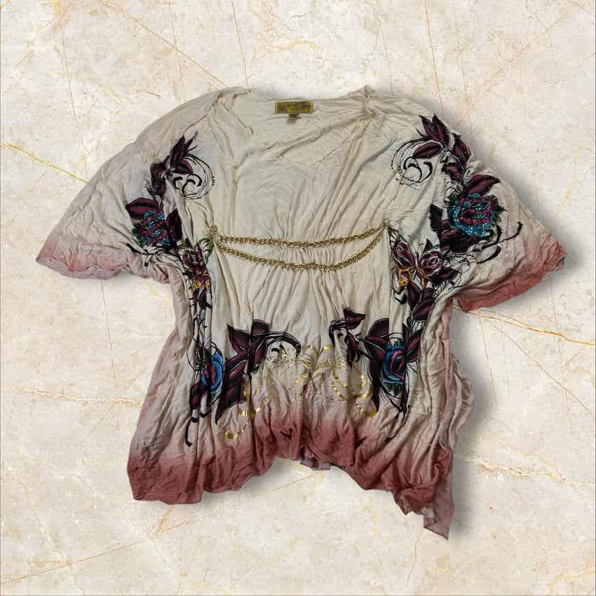 Christian Audigier Y2K Damen Poncho / Tunika — Size XS