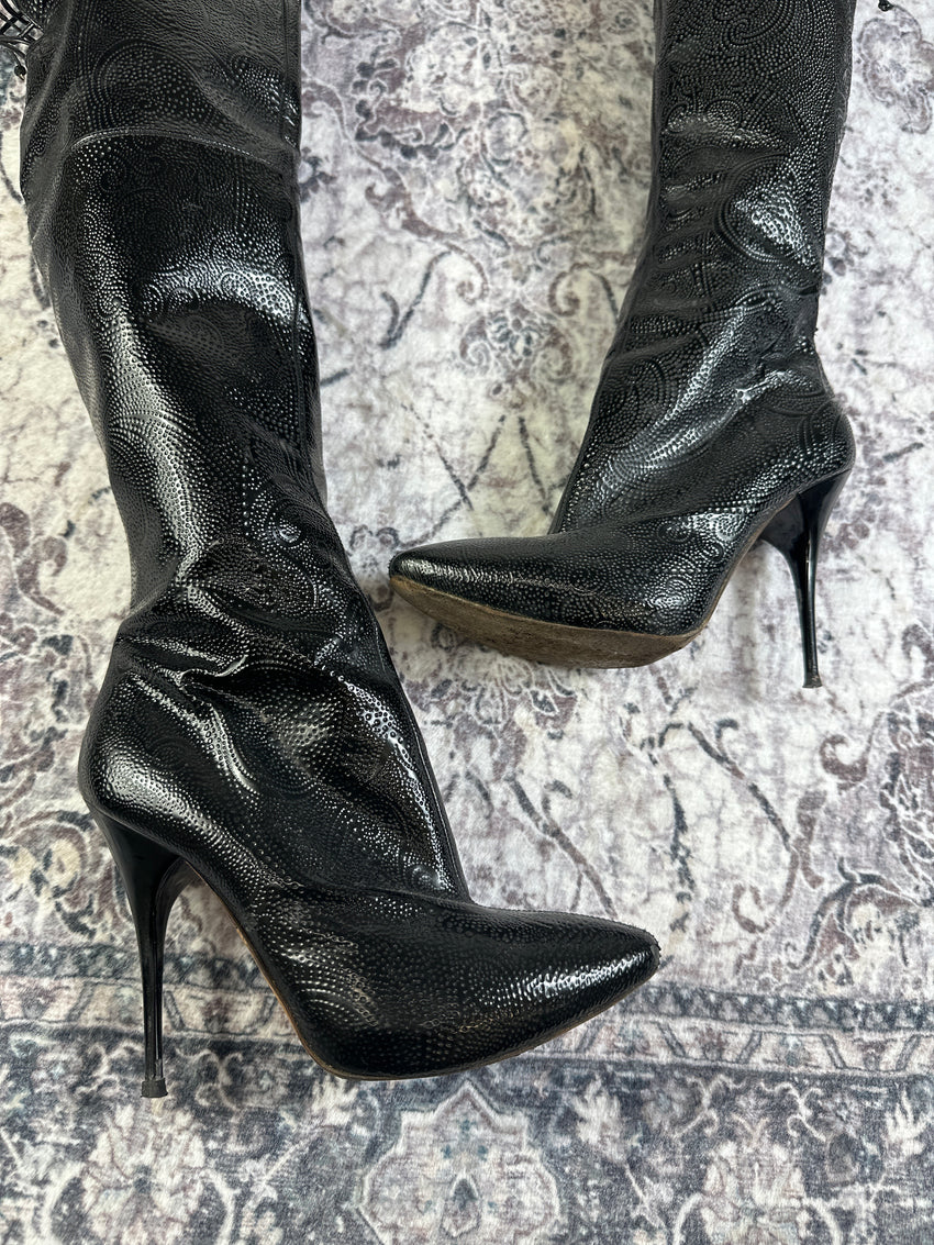 Y2K Alexander McQueen Overknee Stiefel 37.5