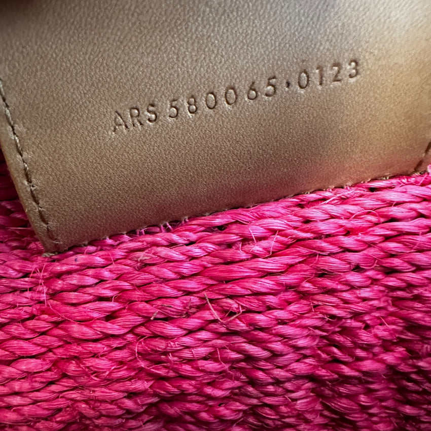 Yves Saint Laurent Kate Medium Raffia Crossbody – Pink (Ungetragen)