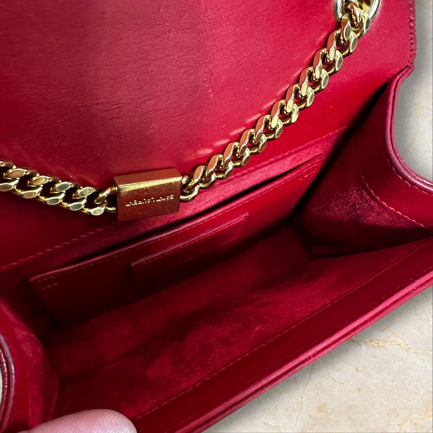 Yves Saint Laurent Kate Tassel (Pompoms) Crossbody – Red Leather