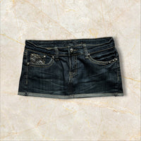 Y2K Damen Mini Denim Skirt — Size 40 / L