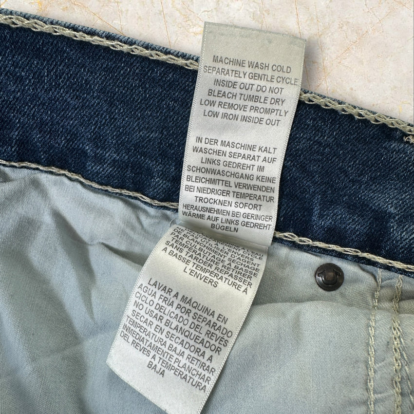 True Religion Y2K Straight Ripped Herren Jeans Size 44 / L