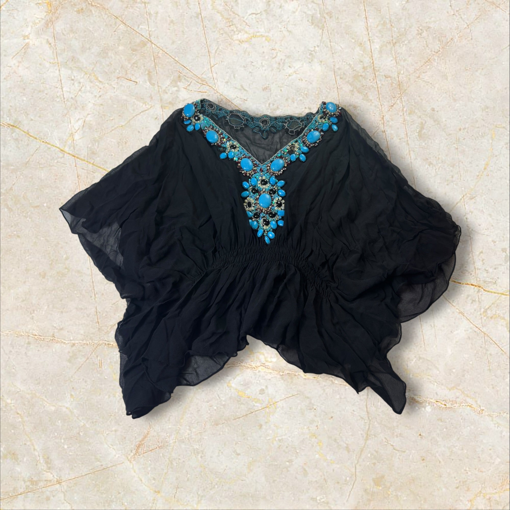Vintage 90s / Y2K Damen Poncho-Top — Size S-M