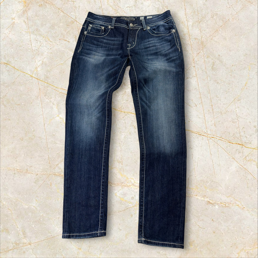 Y2K 2000s Miss Me Skinny Damen Jeans Streetwear Size 42 / XL