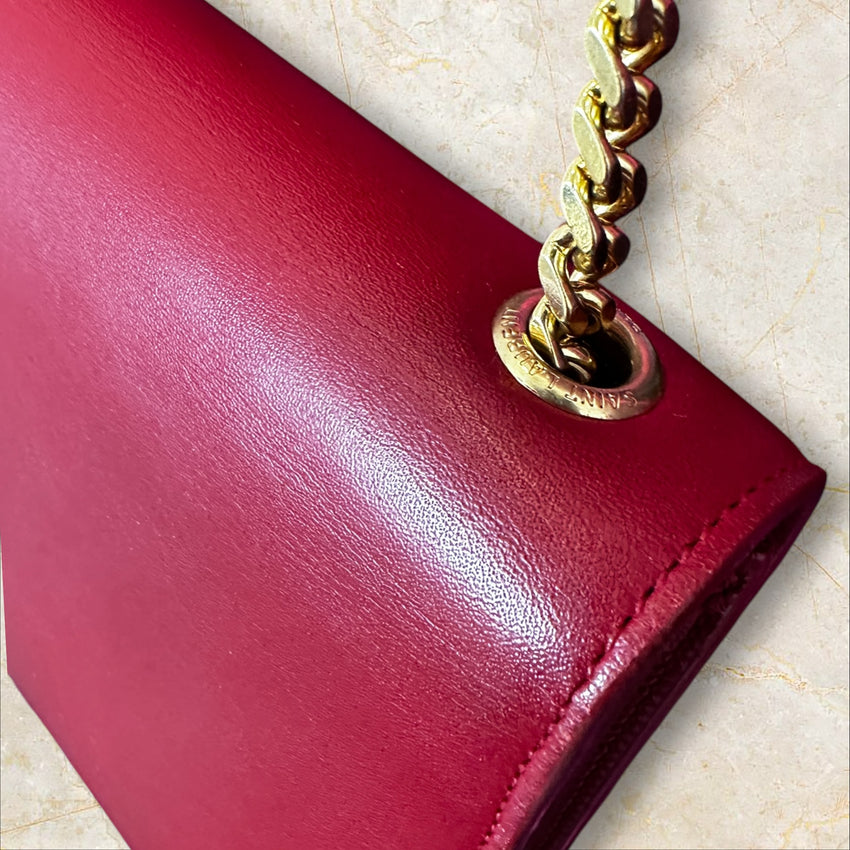 Yves Saint Laurent Kate Tassel (Pompoms) Crossbody – Red Leather