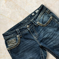 Y2K Miss Me Damen Flared Bootcut Low Waist Jeans — Size 36 / S