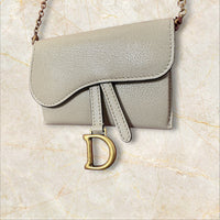Christian Dior Mini Saddle Bag Crossbody – Beige (Ungetragen)