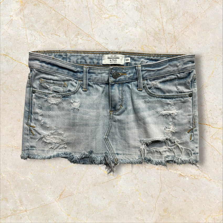 Y2K Abercrombie & Fitch Damen Mini Denim Skirt — Size 36 / S