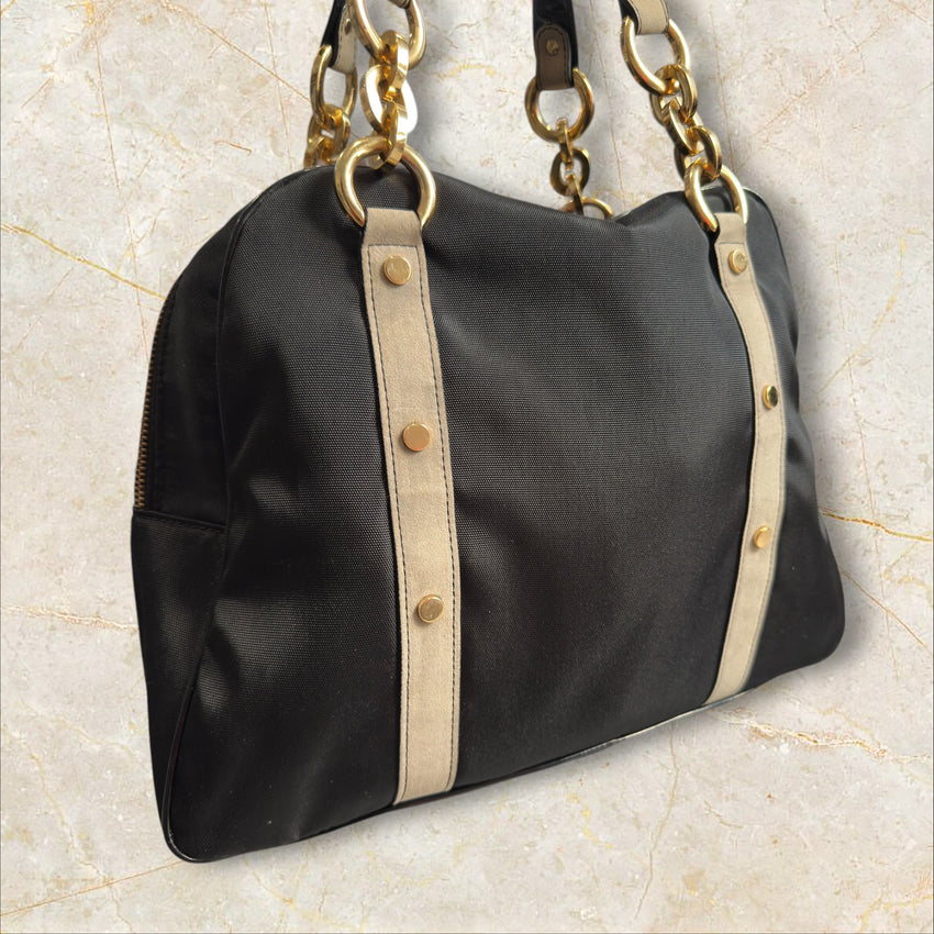 Roberto Cavalli Freedom Vintage Schultertasche — Y2K Multi-Pocket Design