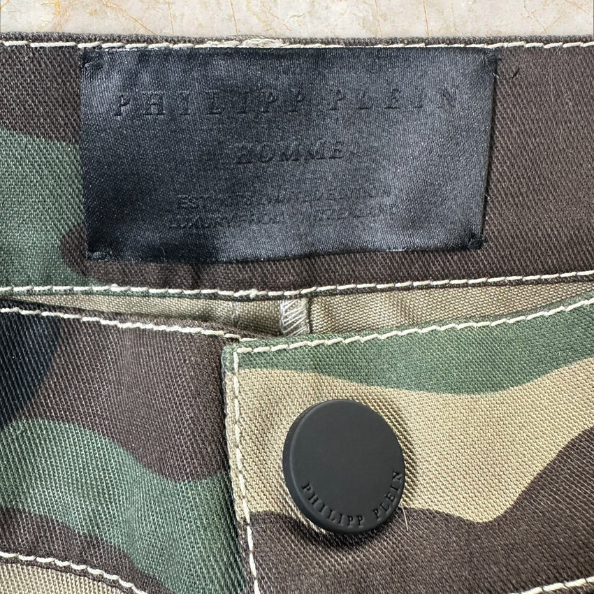 Philipp Plein Camouflage Straight Herren Hose Size 42 / M