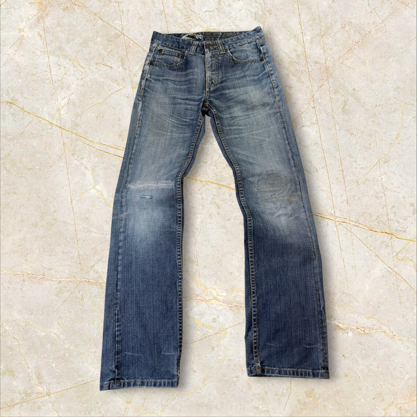 Y2K Big Train Japan Style Herren Straight Jeans Size 36 / XS