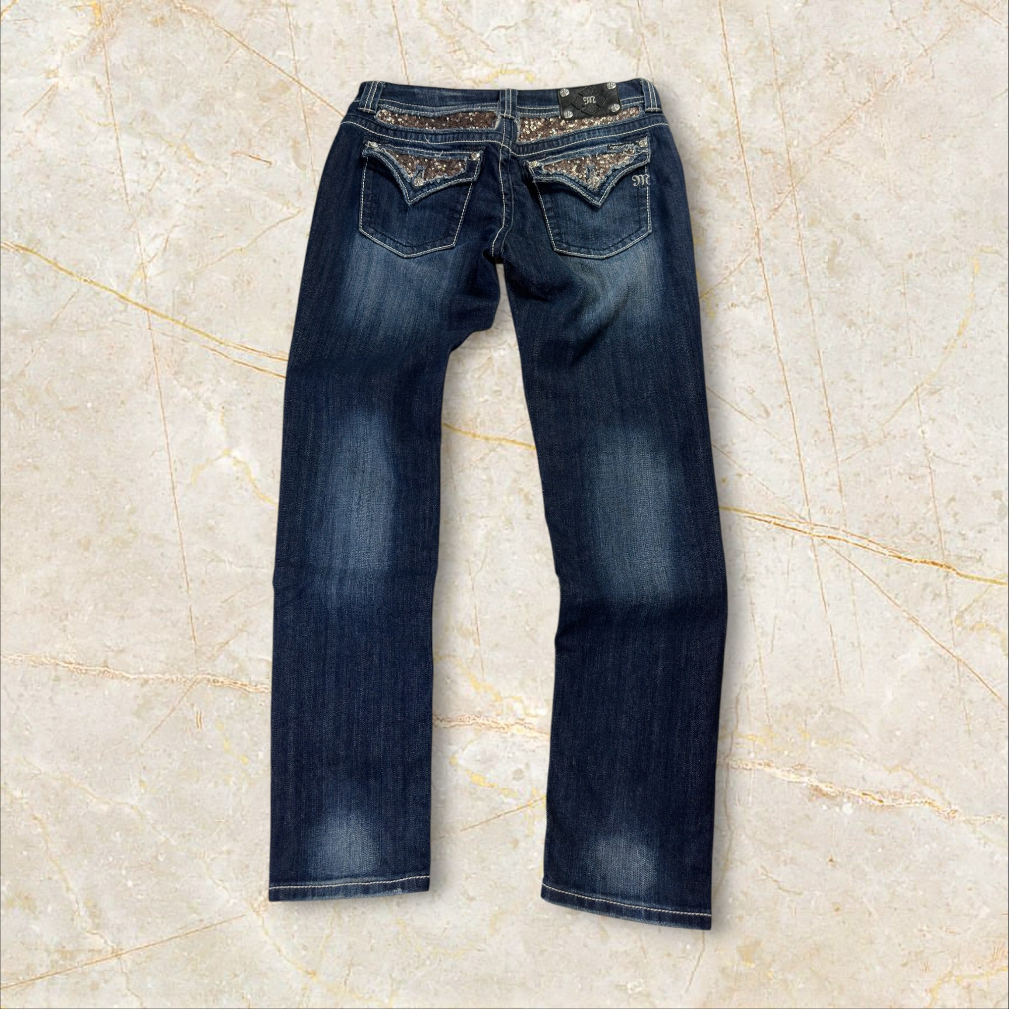 Y2K 2000s Miss Me Skinny Damen Jeans Streetwear Size 42 / XL