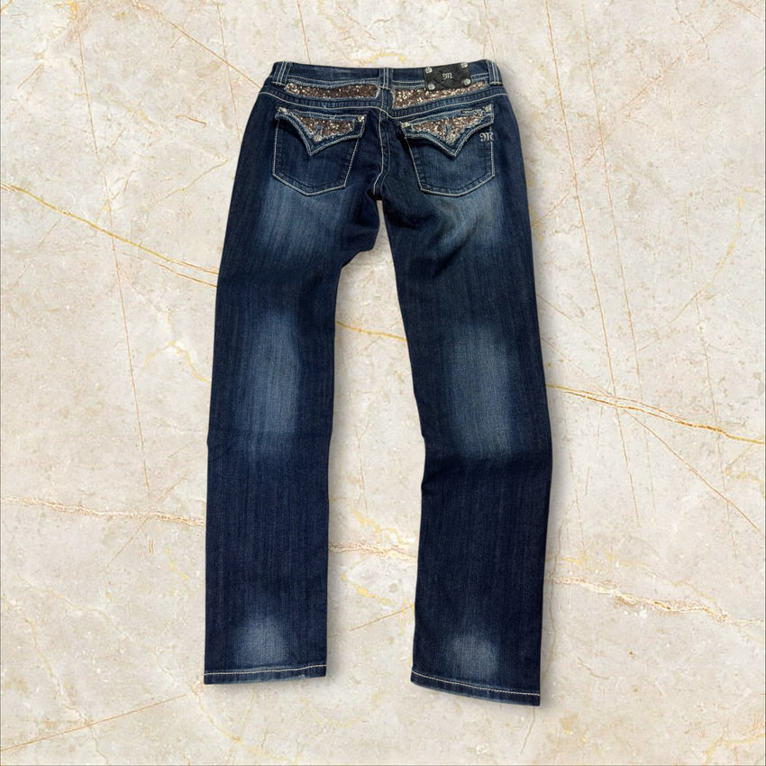 Y2K 2000s Miss Me Skinny Damen Jeans Streetwear Size 42 / XL