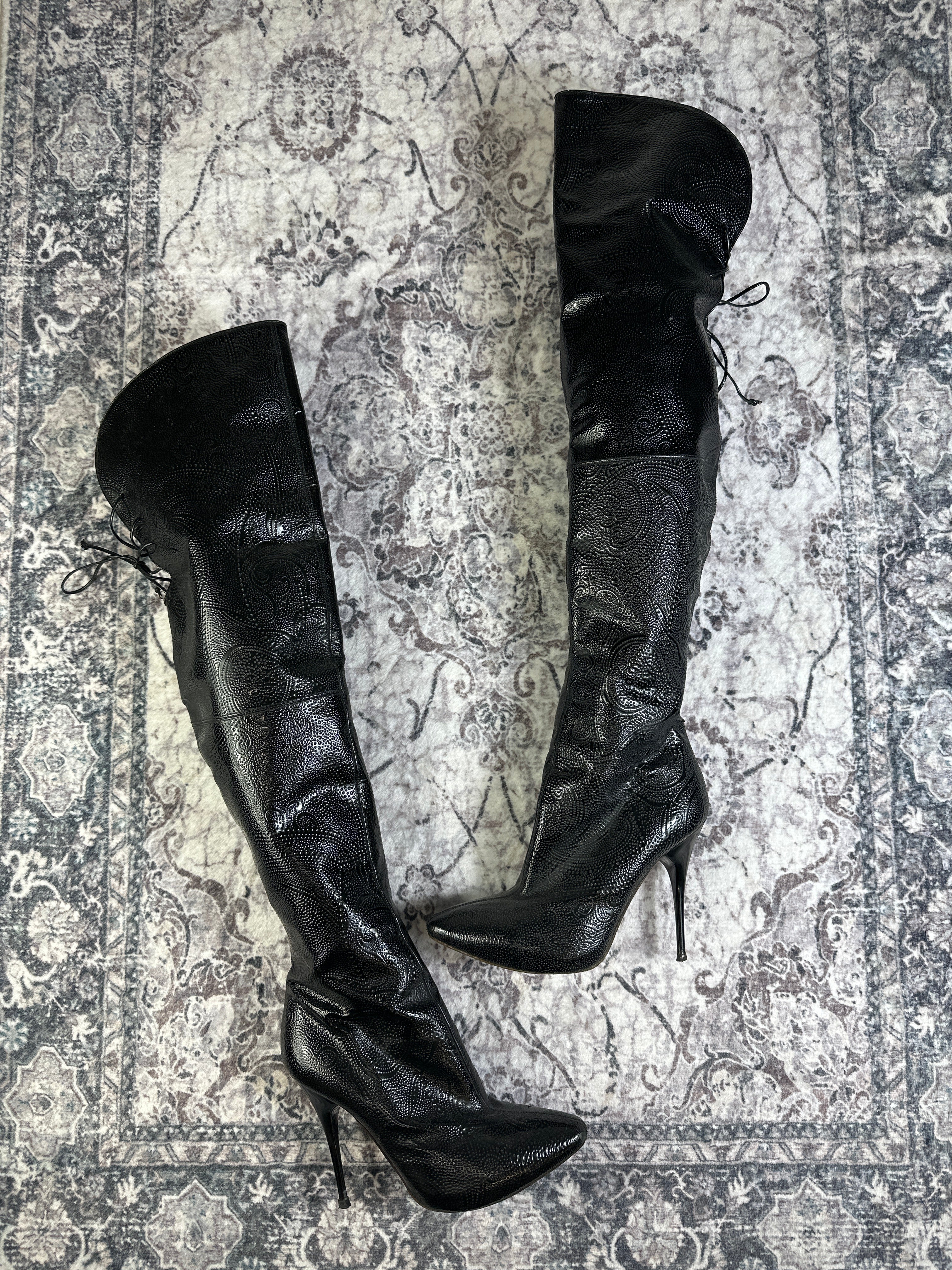 Y2K Alexander McQueen Overknee Stiefel 37.5