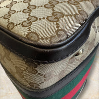 Gucci Vintage Web „Boston Bag“ Handtasche — GG Monogramm