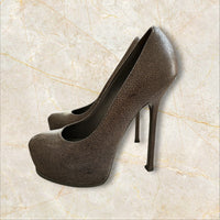 Y2K Yves Saint Laurent Damen Pumps — Caviar Leder — Size 37,5