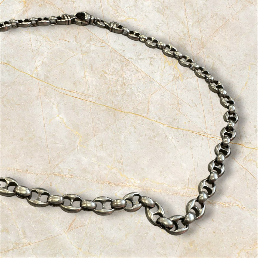 925 Silber Bohnenkette / Choker Damen Halskette — Rebel Gothic Style