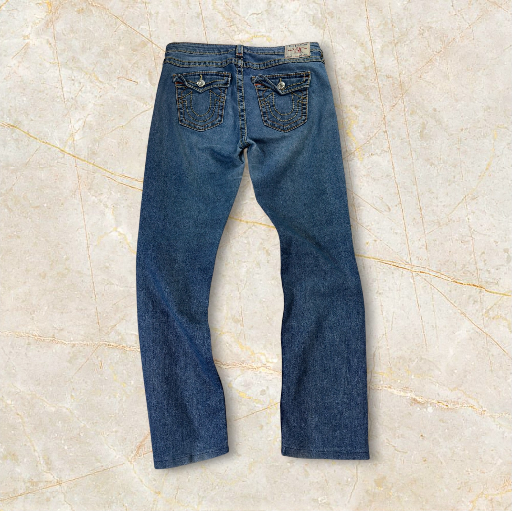 Y2K True Religion Mid Rise Straight Jeans Damen Size 42 / XL