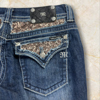 Y2K 2000s Miss Me Skinny Damen Jeans Streetwear Size 42 / XL
