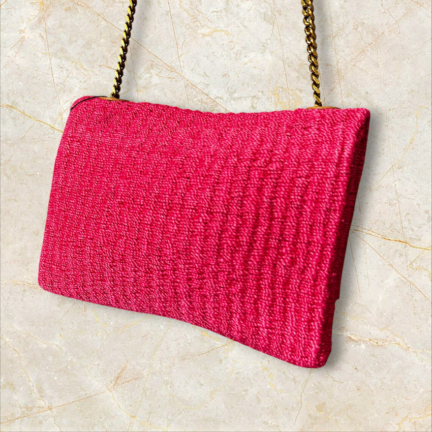 Yves Saint Laurent Kate Medium Raffia Crossbody – Pink (Ungetragen)