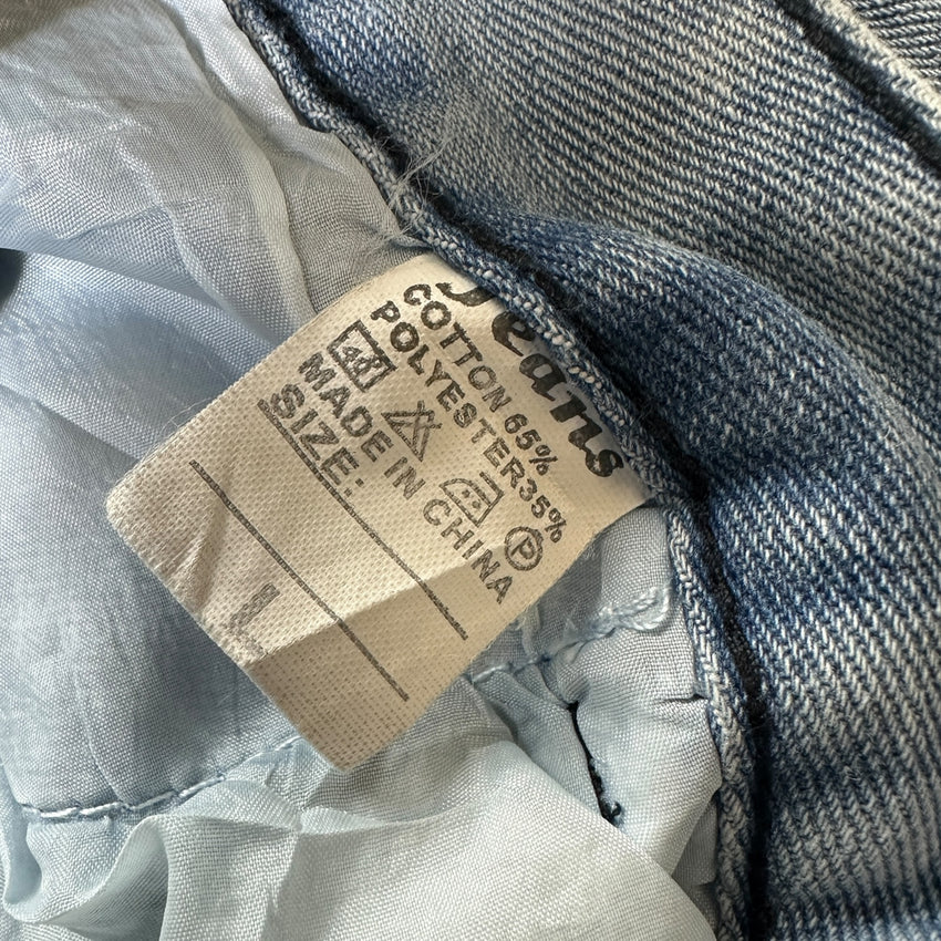 2000s China Style Baggy Jeans Butterfly Print Size 40 / L