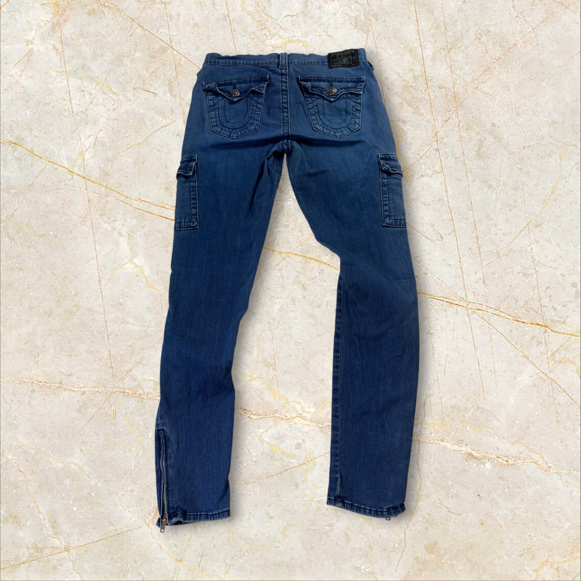 True Religion Y2K Cargo Skinny Herren Jeans Size 38 / S