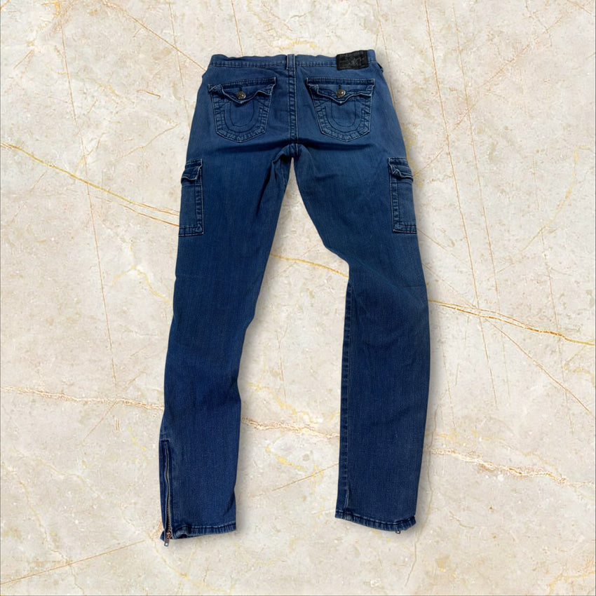 True Religion Y2K Cargo Skinny Herren Jeans Size 38 / S