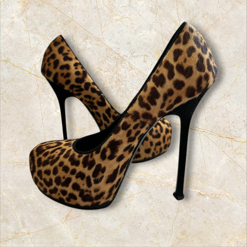 Y2K Yves Saint Laurent Leopard Pumps — Size 38