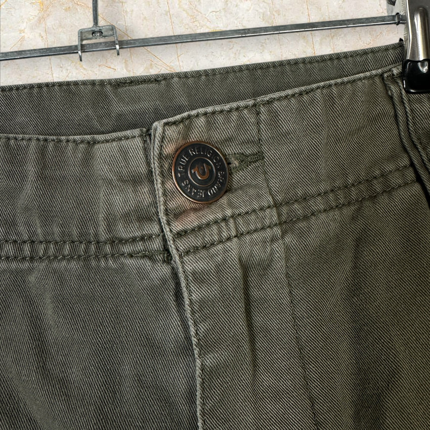 True Religion Brand Jeans Herren Cargo Shorts — Military Khaki / Olive Size 31