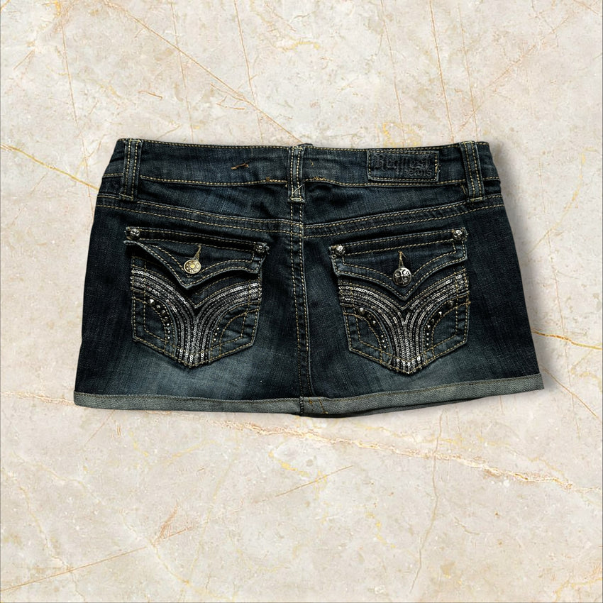 Y2K Damen Mini Denim Skirt — Size 40 / L