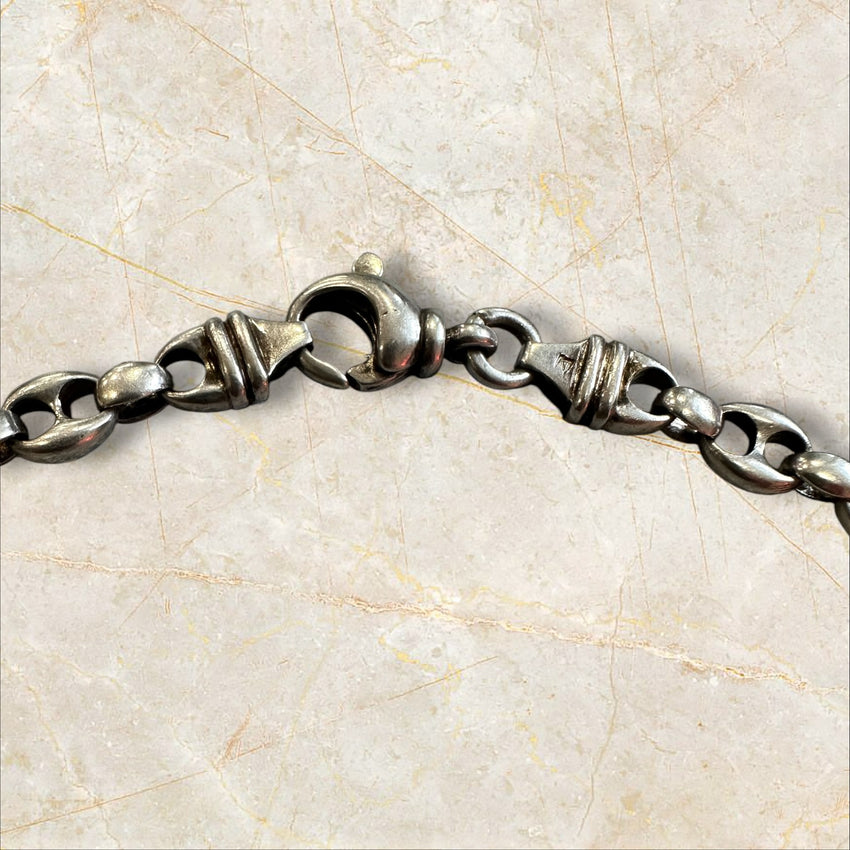 925 Silber Bohnenkette / Choker Damen Halskette — Rebel Gothic Style