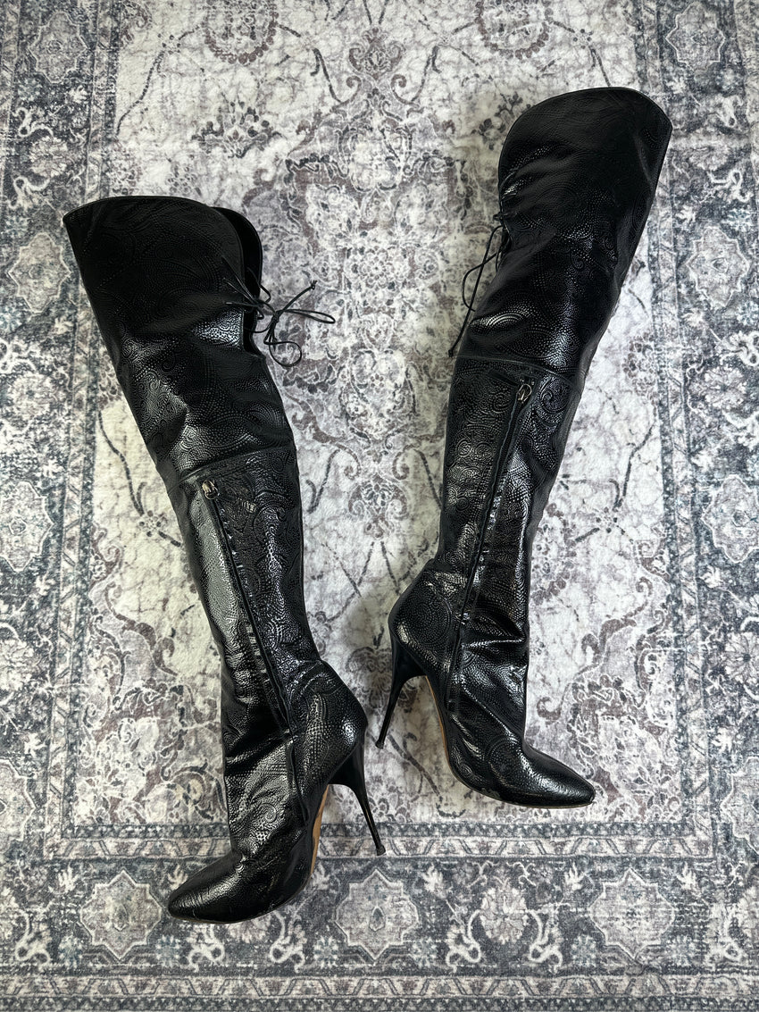 Y2K Alexander McQueen Overknee Stiefel 37.5