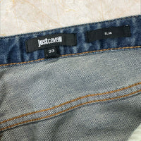 Y2K Just Cavalli Animal Print Herren Slim Jeans Size 42 / M