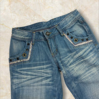 Y2K 2000s Damen Flared Bootcut Jeans Size 32 / XXS