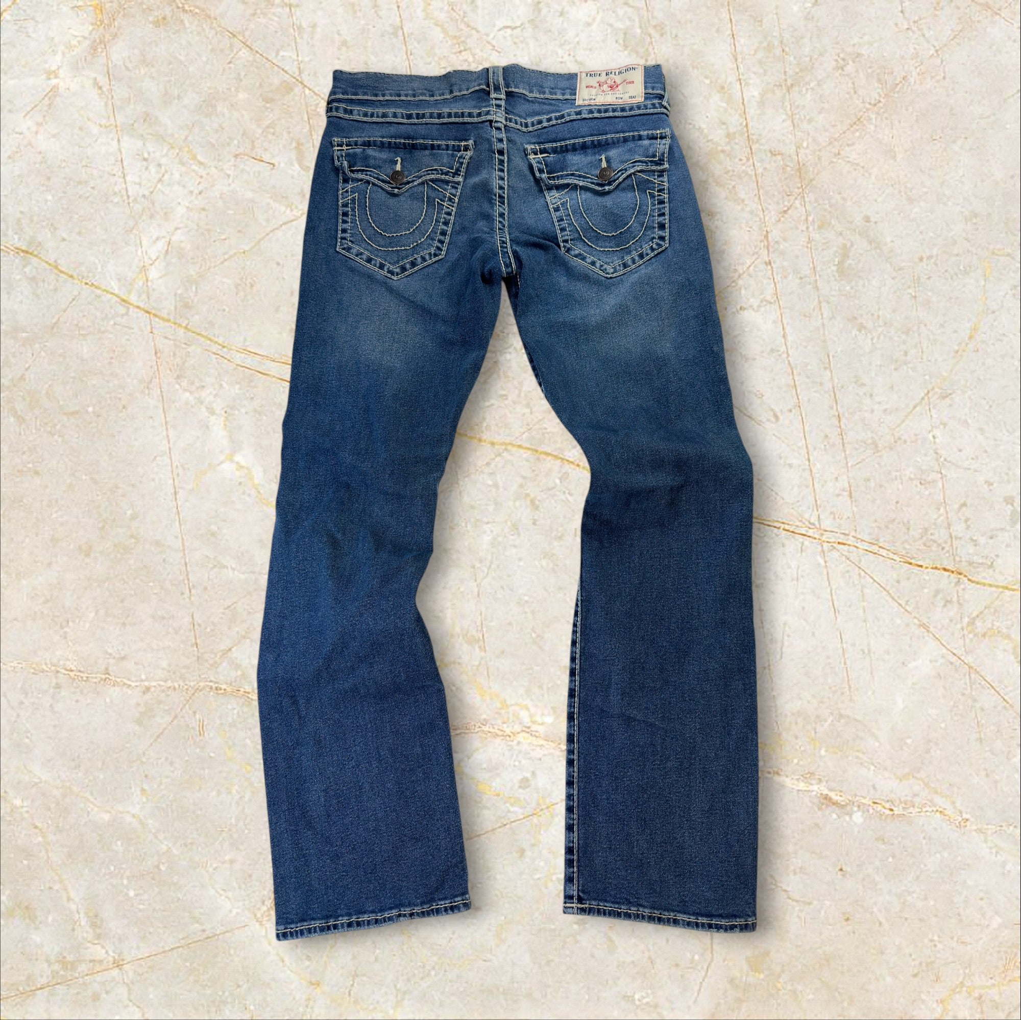 True Religion Y2K Straight Ripped Herren Jeans Size 44 / L
